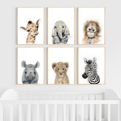 Safari Animal Nursery Prints