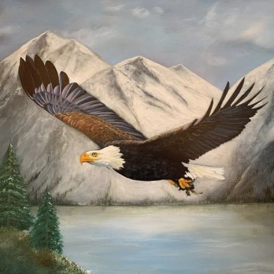 Wildlive artwork Flying Eagle Karen Sutton Art